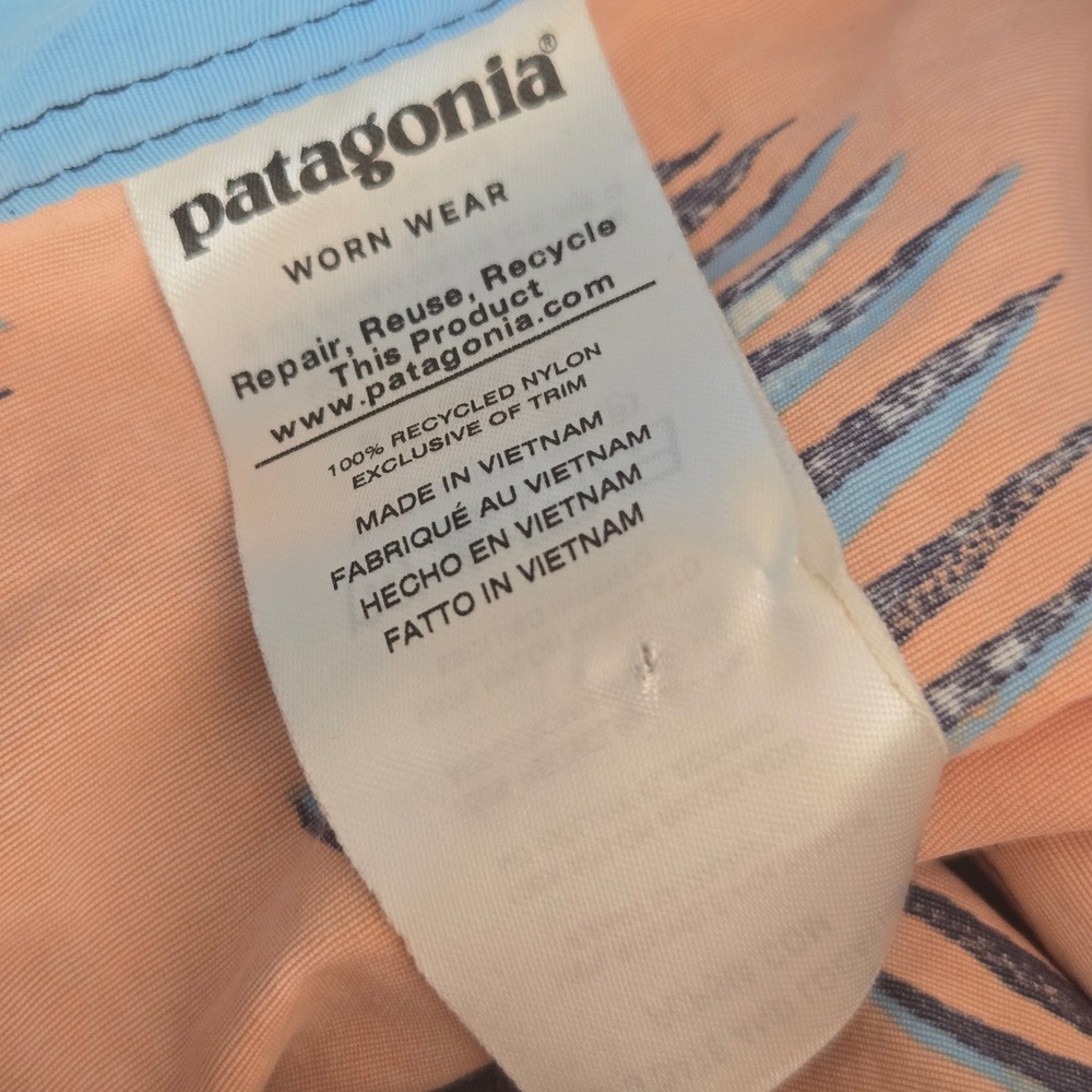 Patagonia Kids Orange Blue Palm Print Board Shorts Swim Trunks Size 10 67817 - Picture 6 of 7